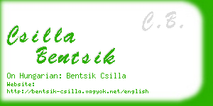 csilla bentsik business card